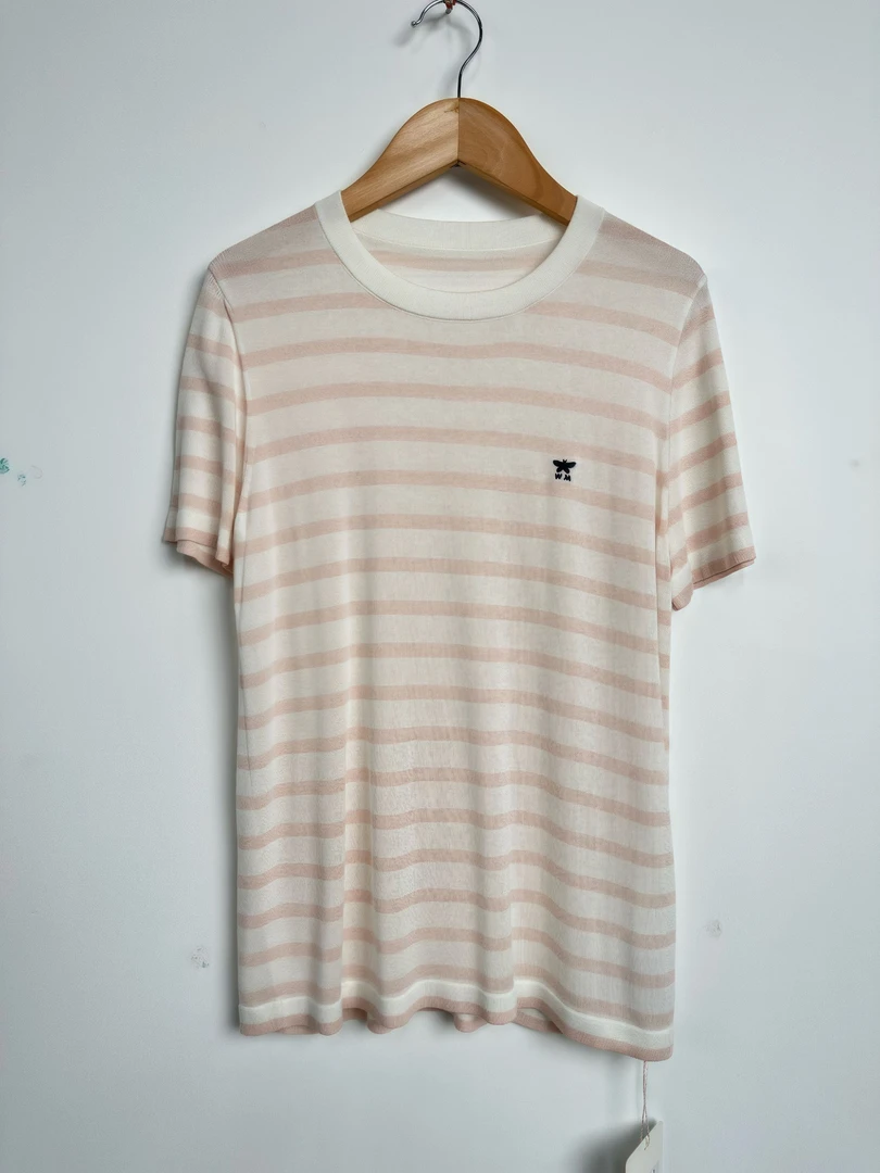 【粉白条纹】25年春季新款条纹套头针织衫 (810006)【316】