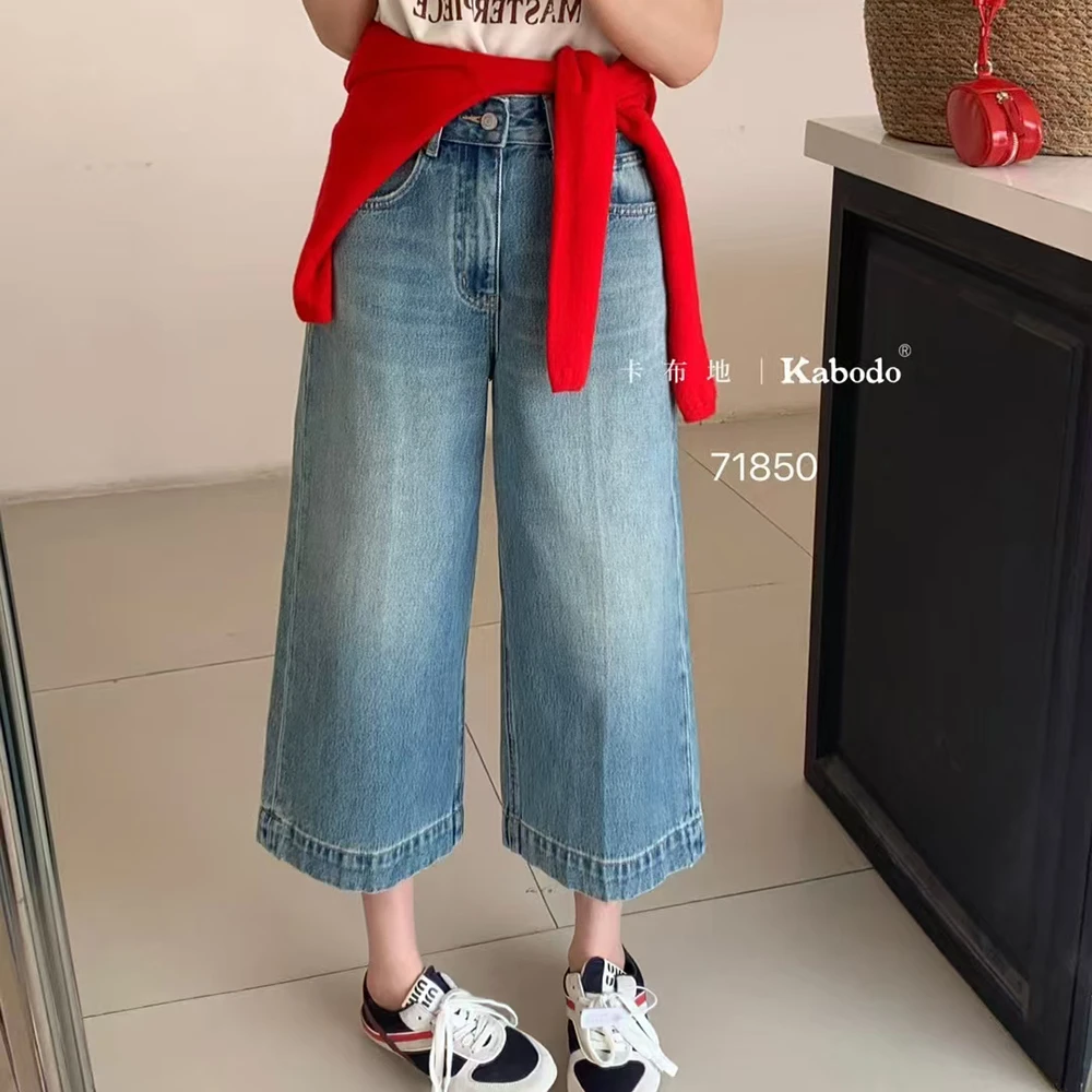 卡布71850牛仔裤女2025春季新款阔腿裤Kabodo欧货高腰宽松七分裤