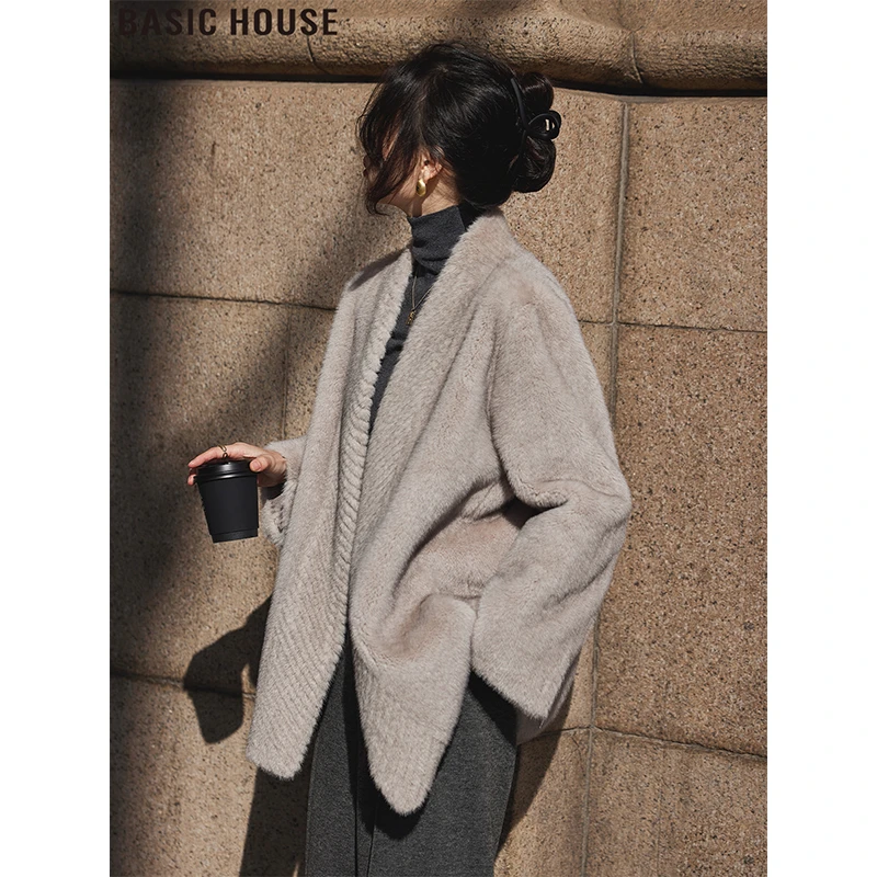 BasicHouse/百家好静奢格调保暖慵懒风环保时尚外套女秋冬季加厚