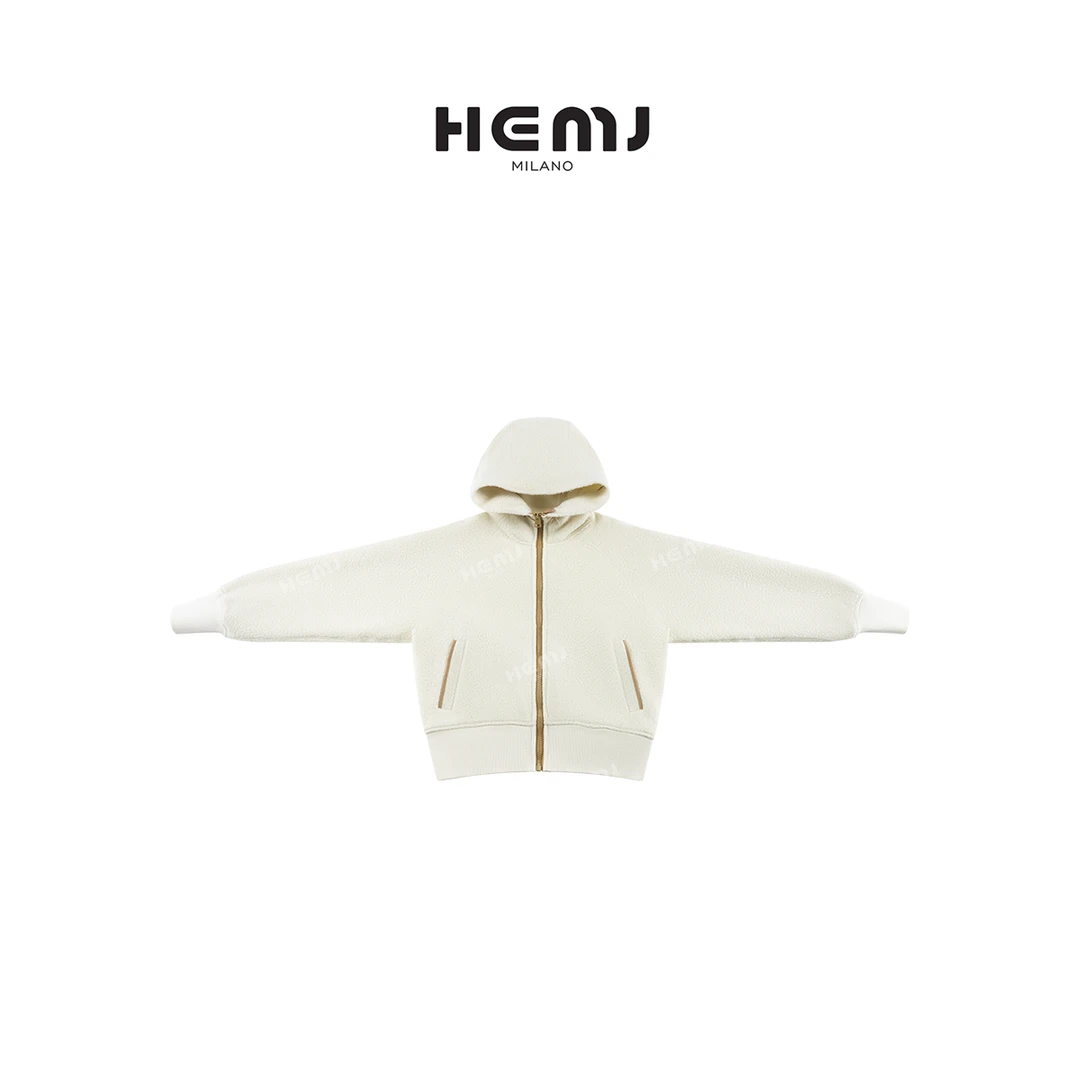 HEMJ 和梦洁春秋连帽时尚短款撞色休闲拉链卫衣外套 MC1D4202