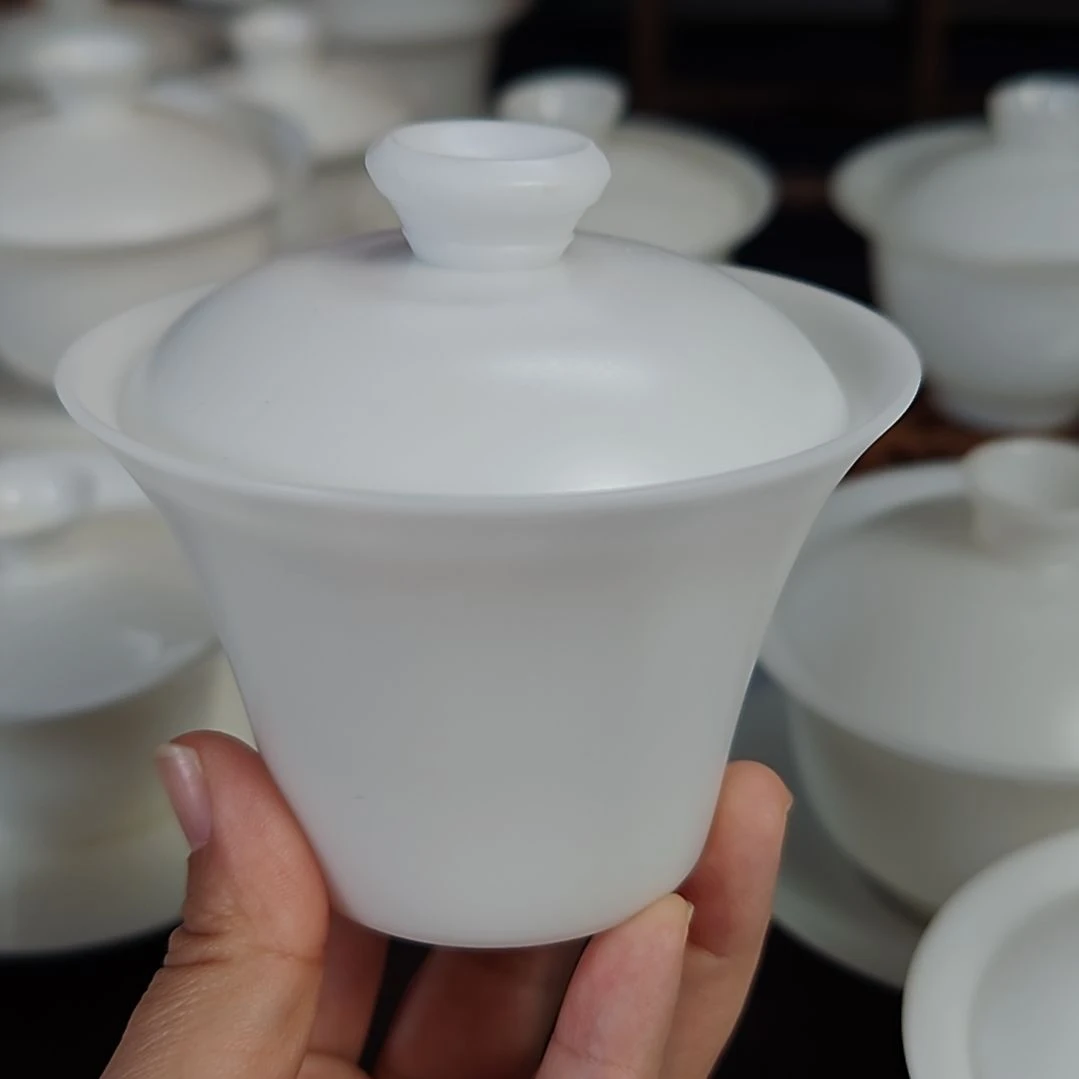 老***3冰种素烧马蹄盖碗150ml