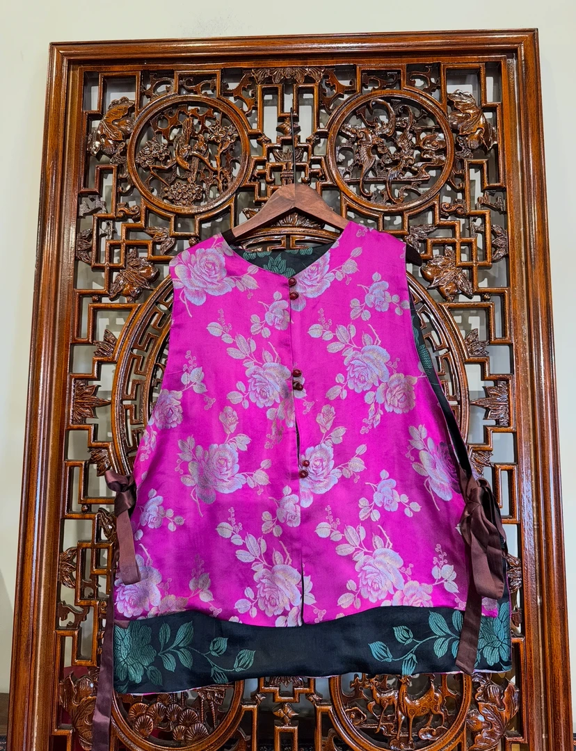 老料复古双层提花百搭马甲