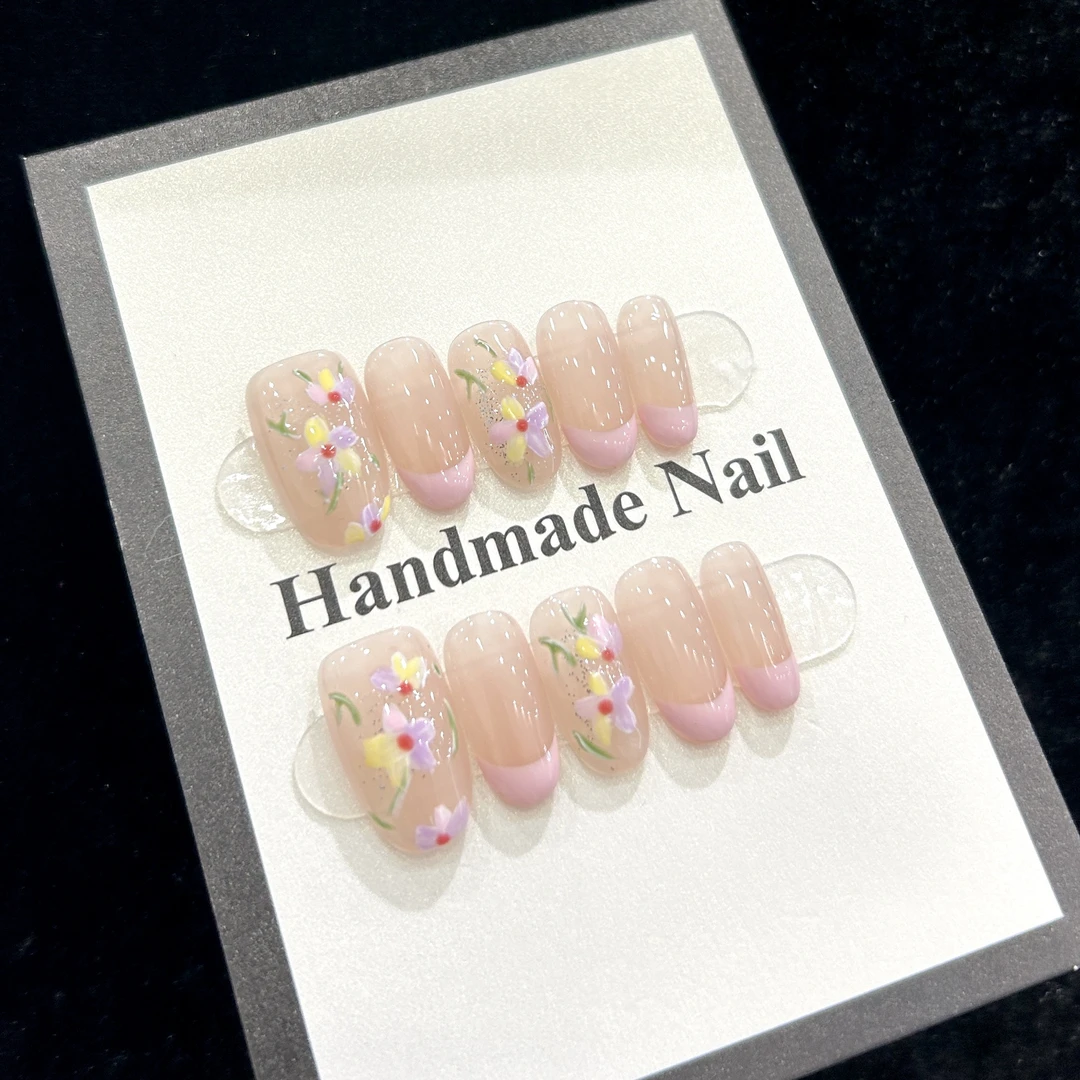 【水彩花】蓝珊手工穿戴甲可反复佩戴