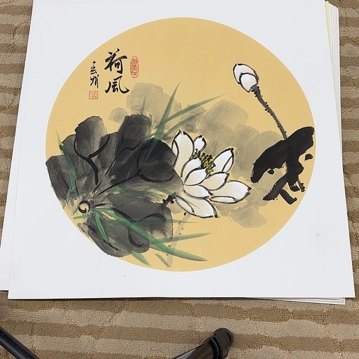 国画蔚**岸花鸟的翅膀和羽毛50.50