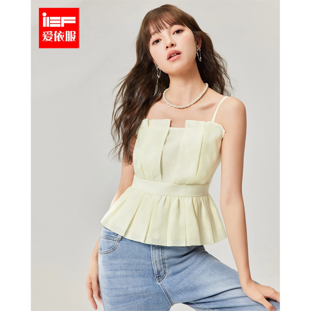 IEF/爱依服上衣2025夏季新款法式浪漫淑女气质纯欲风设计感吊带