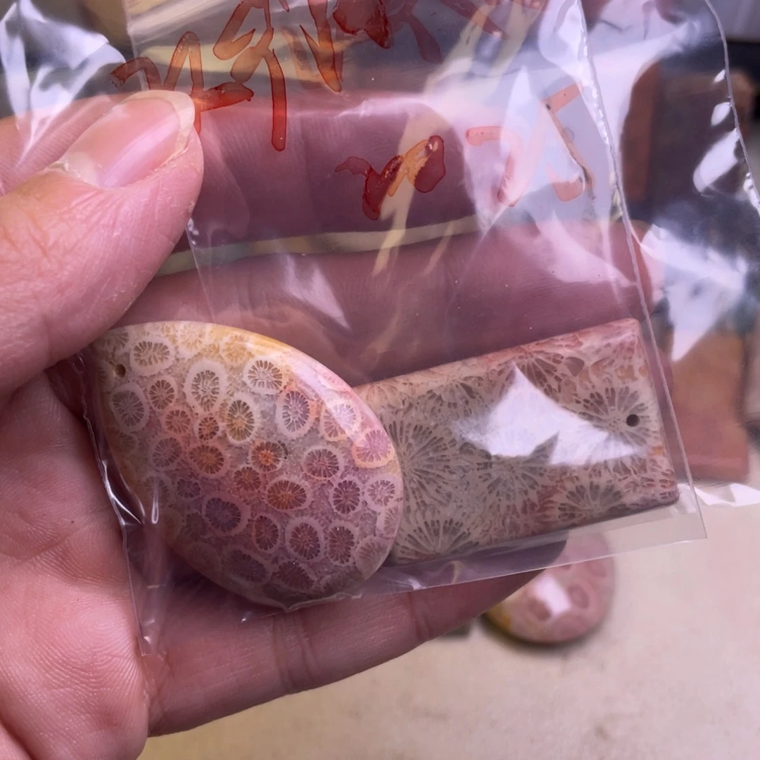 飞***咪硅化玉未镶嵌吊坠精品8