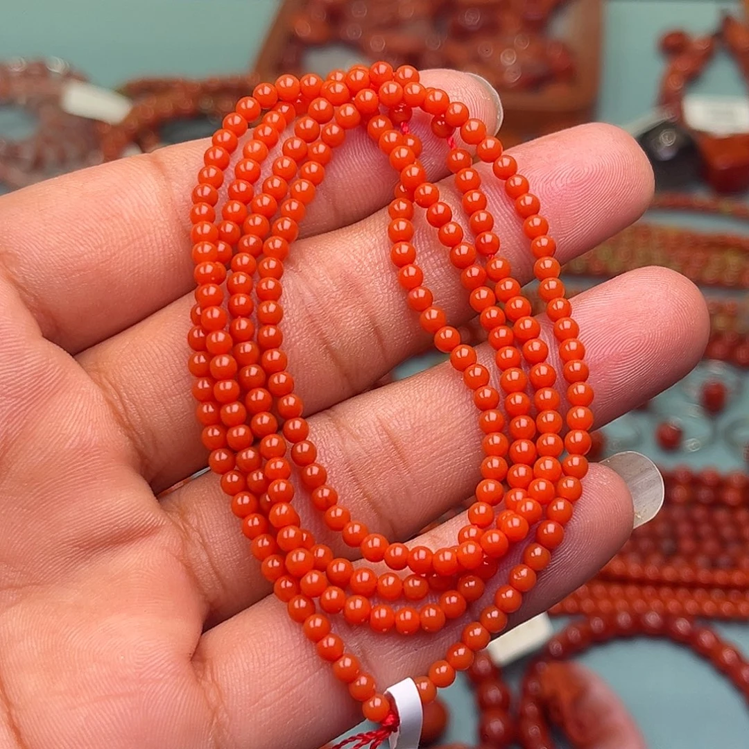 南红玛瑙未镶嵌手链高玉化精品小米珠卡3 +