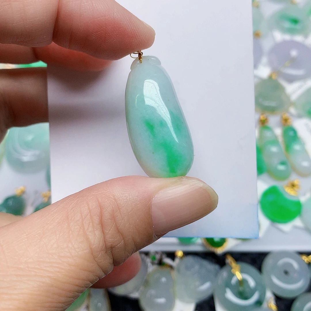 翡翠18K金镶嵌颈饰346778