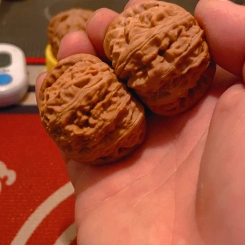 把件文玩核桃白狮子