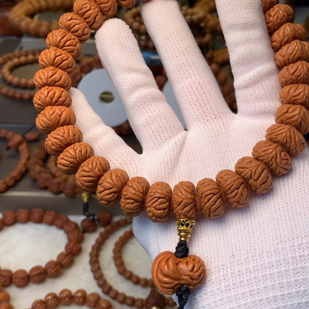 用***1手串桃核秦岭龙纹