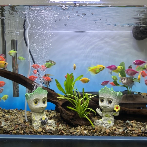 乐翔 格鲁特树人水族箱造景摆件鱼缸装饰氧气泵气卡通树脂工艺品