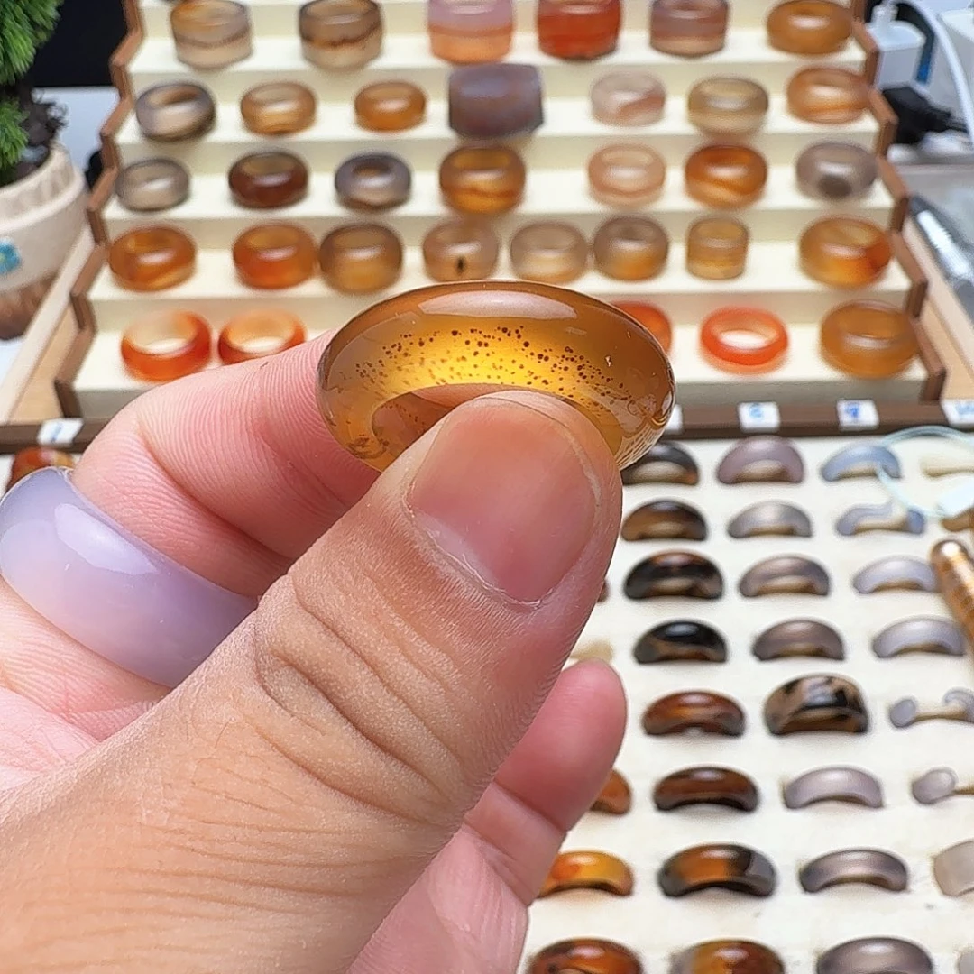 玛瑙/玉髓戒指未镶嵌星辰大海