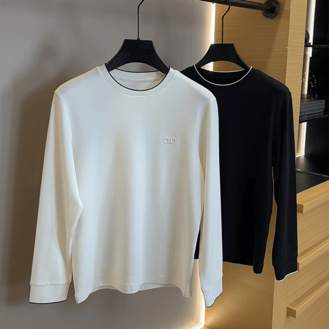 新款轻奢设计师男女同款2025潮流时尚休闲卫衣翻领秋季长袖T恤