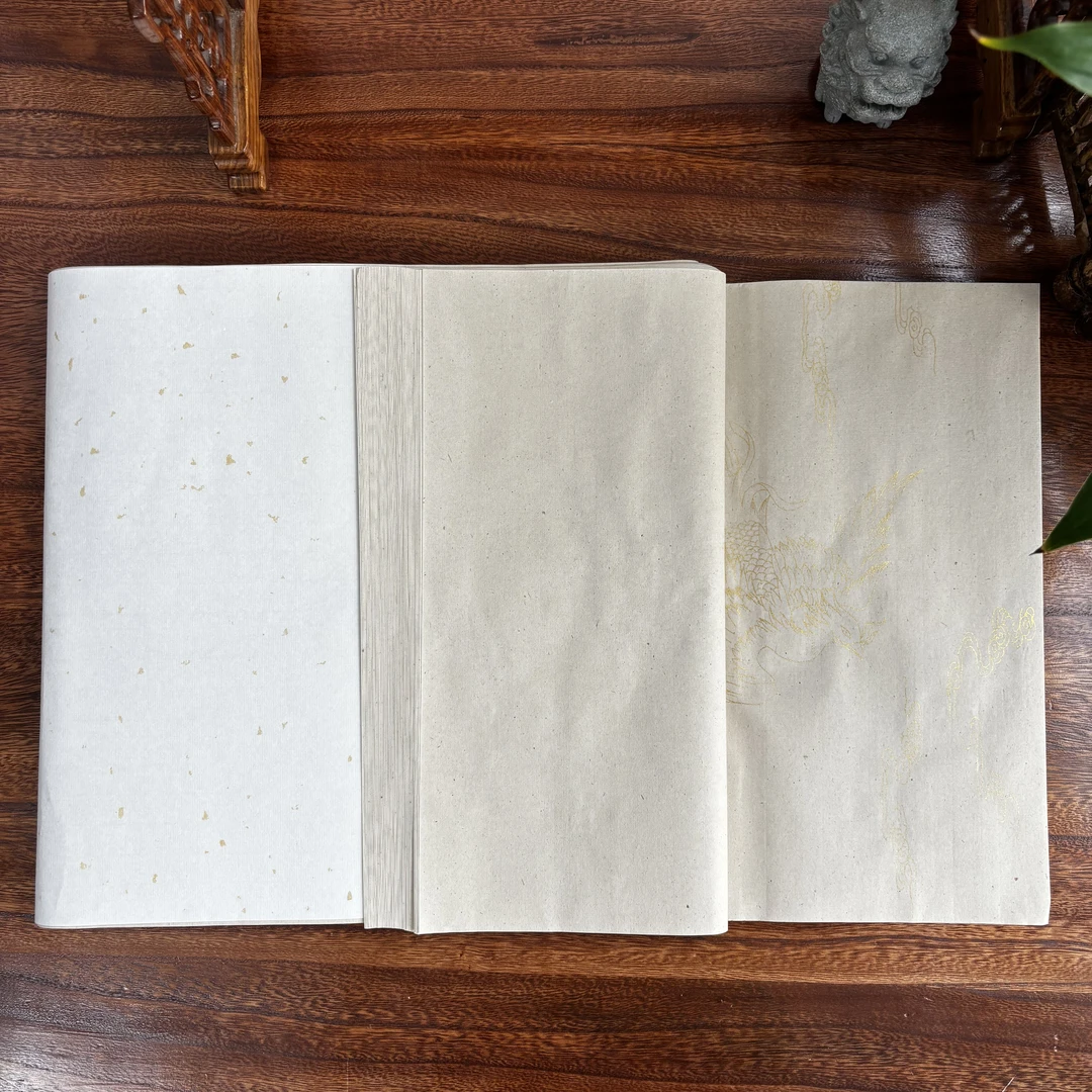 景阳阁四尺对开描金凤凰加厚书法作品专用纸直播间专用