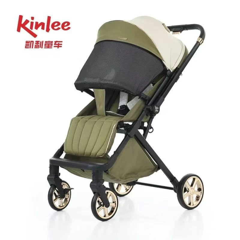 kinLee/凯利童车0-3岁婴儿车可坐可躺单手换向四轮避震舒适大空间