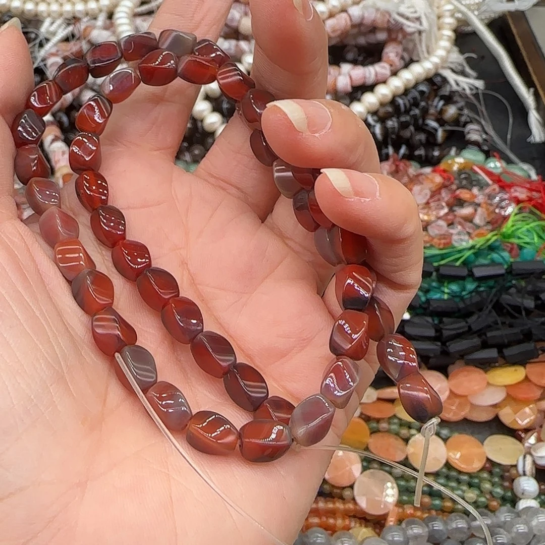 合金玛瑙/玉髓珠宝半成品梦幻玛瑙5mm一条