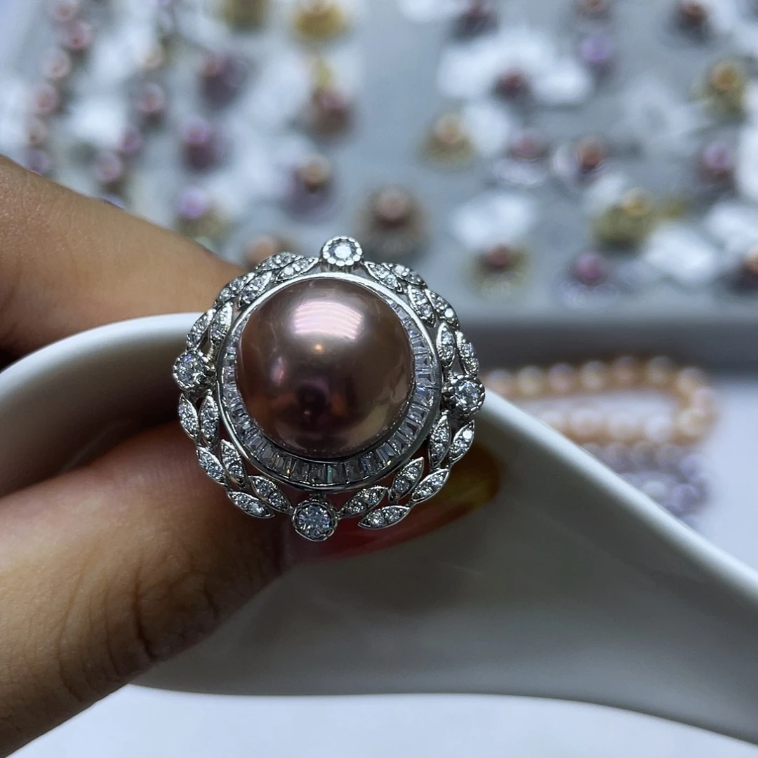 淡水珍珠戒指银S925镶嵌