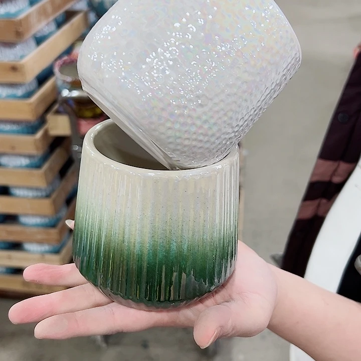 有孔.凑满10元发货多肉陶瓷花盆！