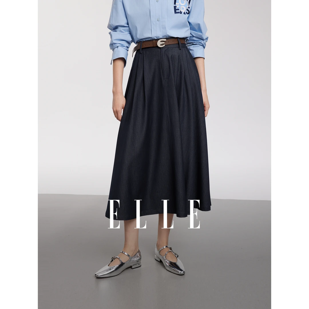 ELLE学院风优雅半身裙女2025春季新款小个子时尚ER50541