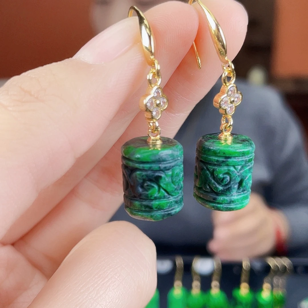 翡翠未镶嵌耳饰饰品