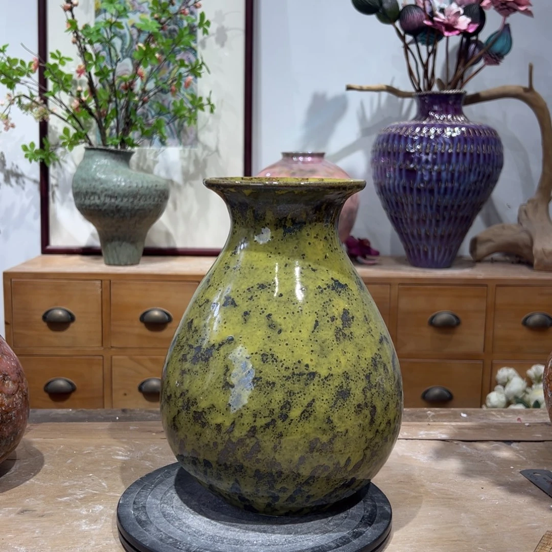 摆件陶瓷花瓶高25口7