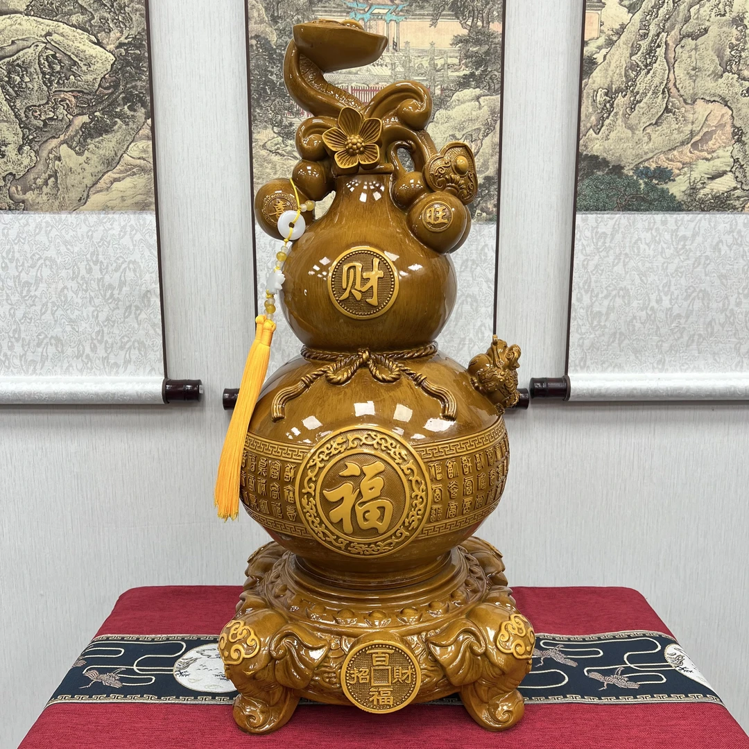 【百福如意】大葫芦360可旋转新中式家居摆件大号