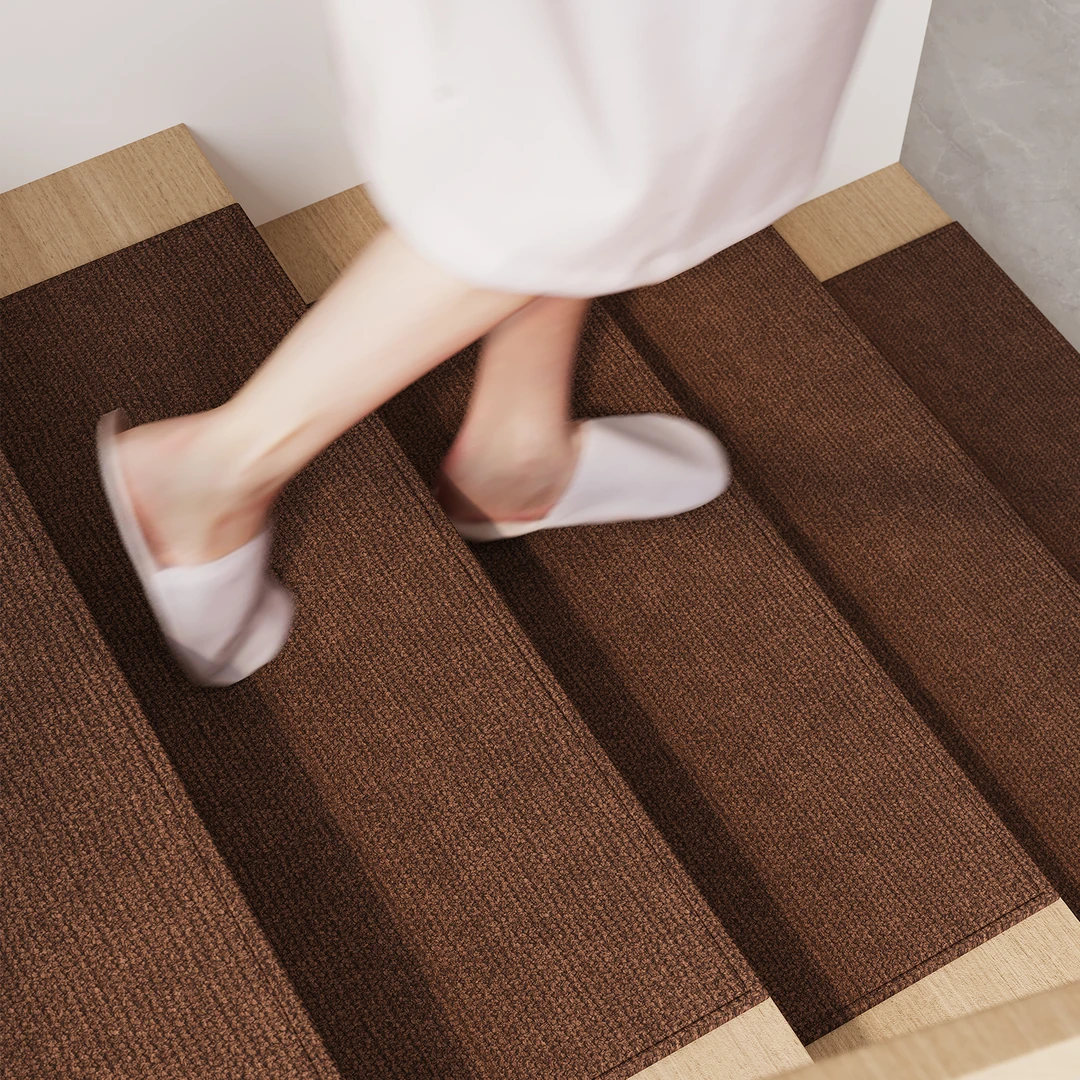 忘忧虫轻奢高级楼梯踏步垫免洗可擦纯色阶梯脚垫家用台阶防滑地毯