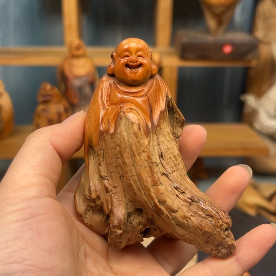 木夜*鱼崖柏木摆件手把件