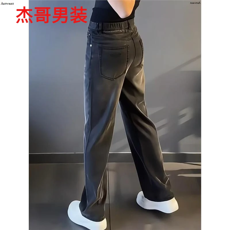 秋冬2025新款男款直筒男裤大码男装黑色高级感牛仔裤男士高档宽松