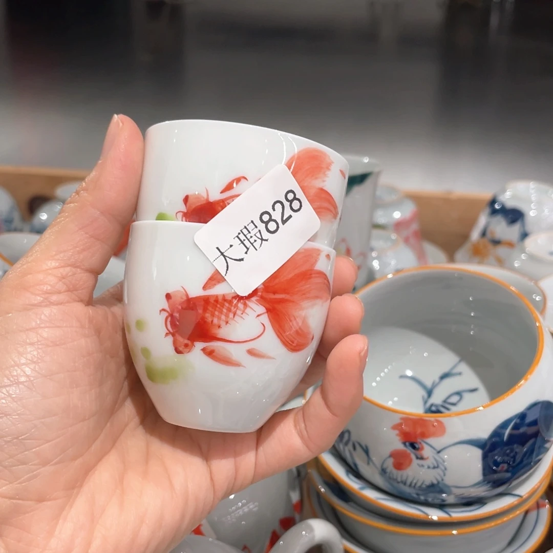 纯手绘釉下彩微瑕