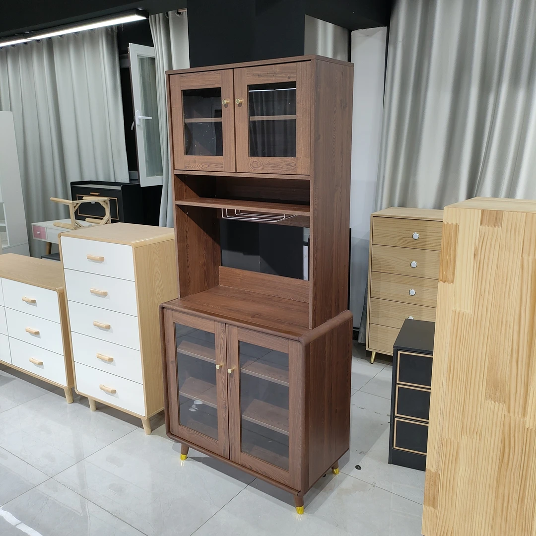 管安装ZC -80厘米胡桃色上下分体餐边柜