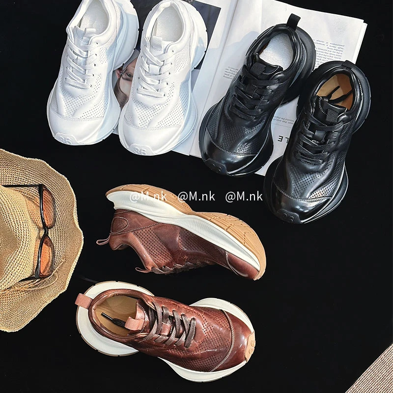【M.nk HOME】马皮版巴家老爹鞋厚底百搭时尚舒适潮流单鞋A529