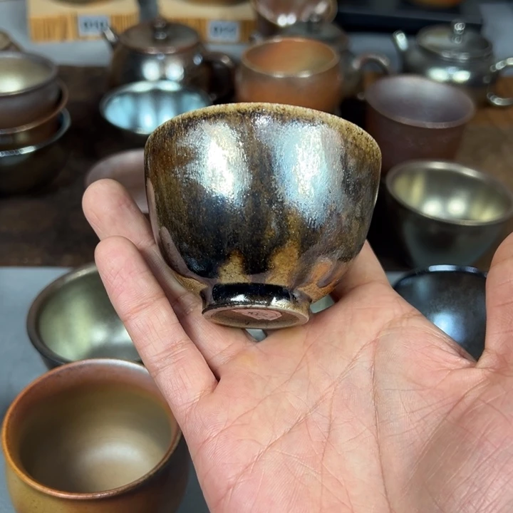 鼻***菜壶建水紫陶白泥裸烧主人杯100cc