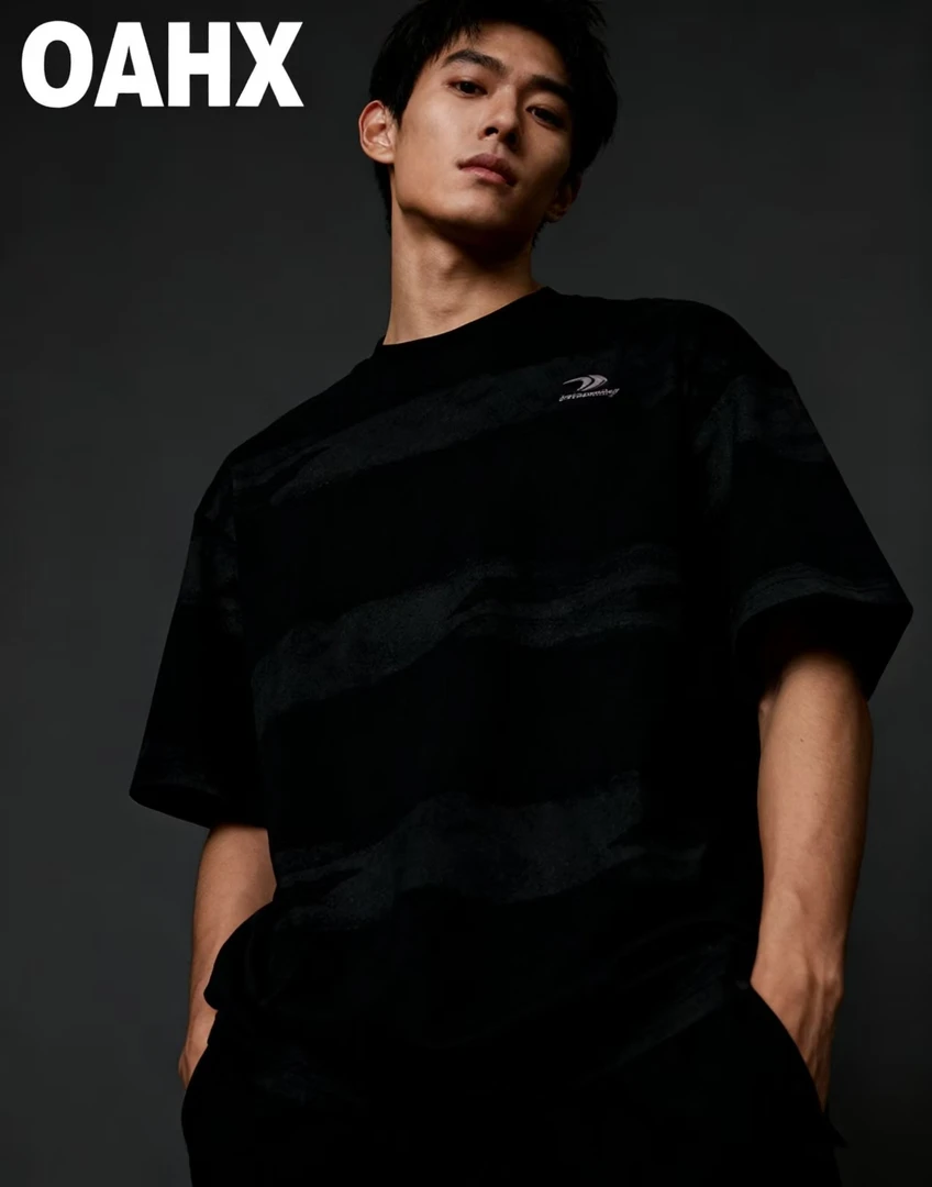 OAHX 复古美式条纹纯棉短袖T恤男2025夏新款潮牌休闲男士t恤短袖