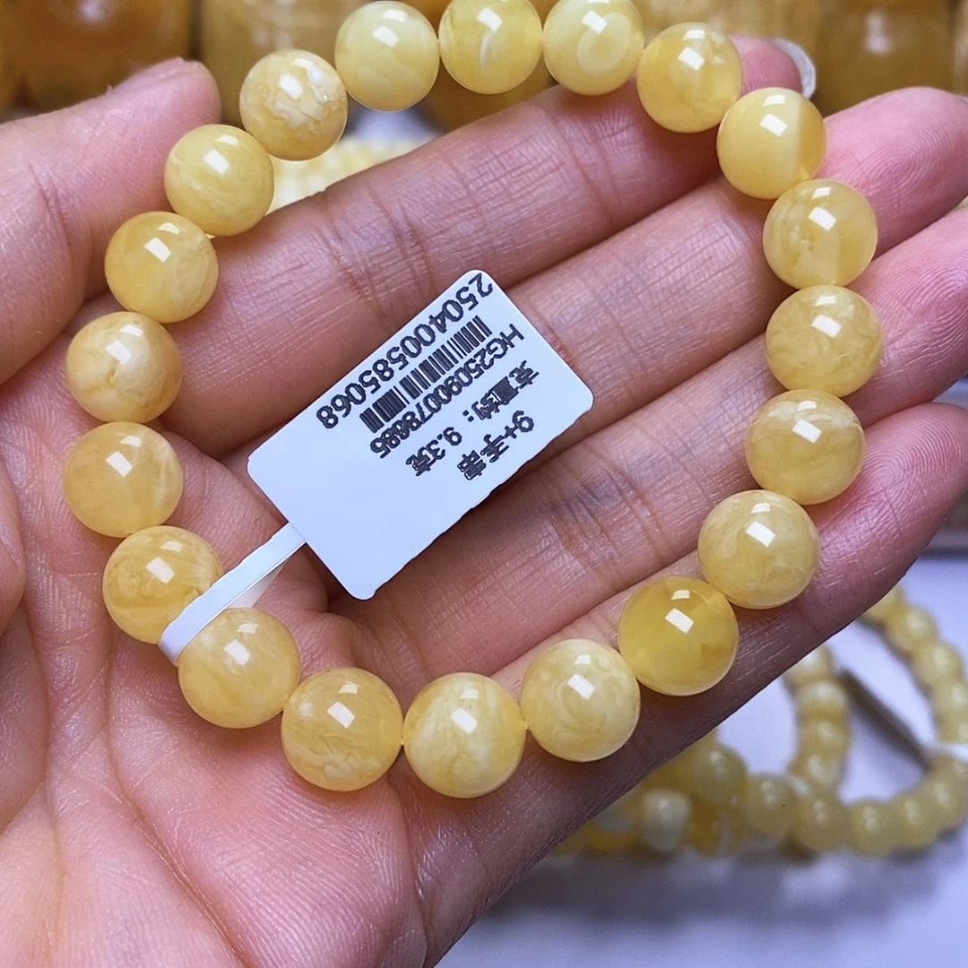 蜜蜡未镶嵌手串9圆珠手串