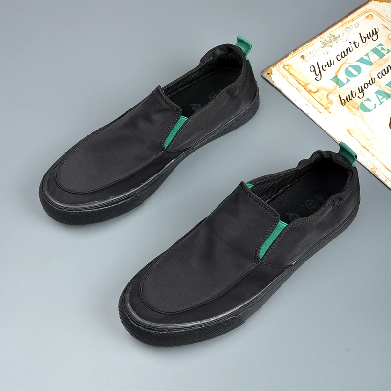 宝达25006一脚蹬软底乐福鞋 薄款透气平底布鞋男休闲潮鞋低帮板鞋