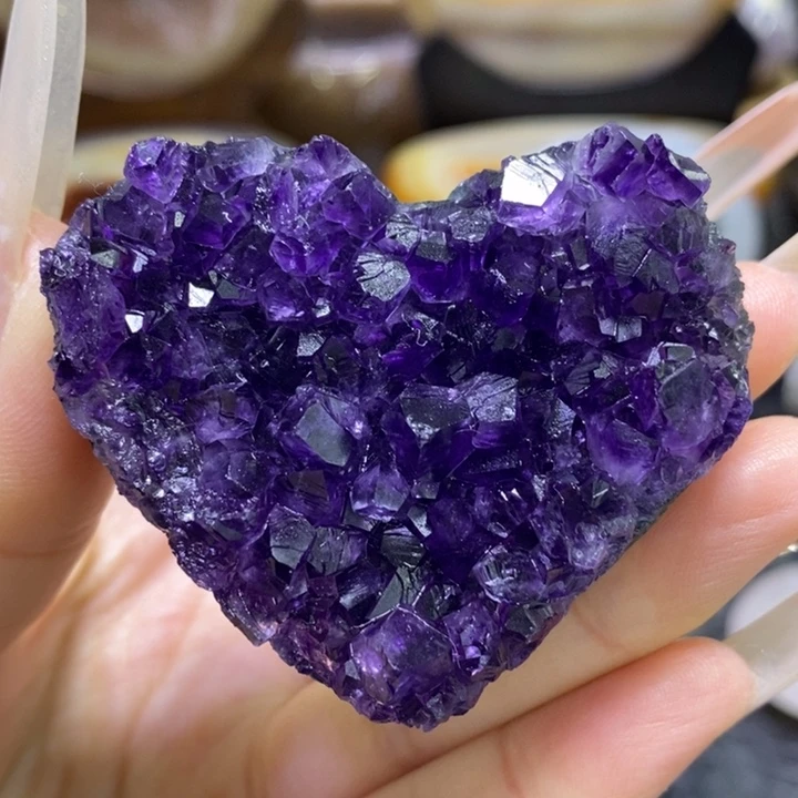 未镶嵌珠宝半成品水晶帝紫爱心