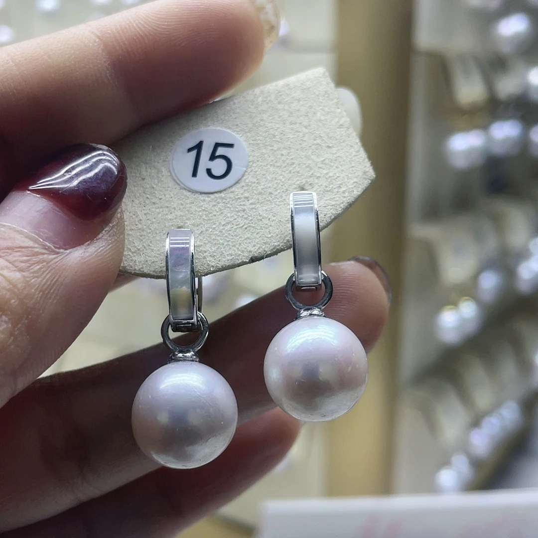淡水珍珠耳饰银S925镶嵌