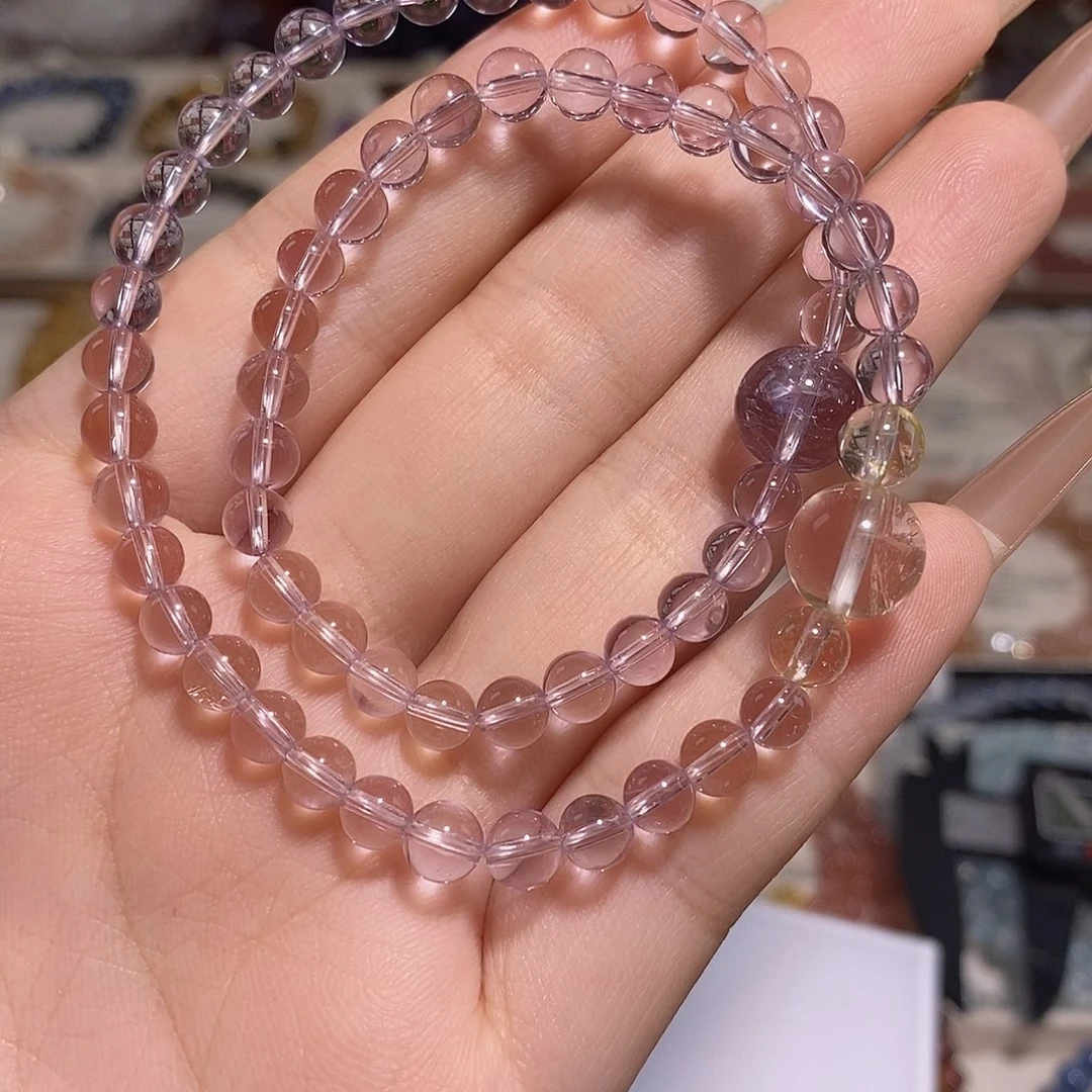 水晶手串未镶嵌紫水双圈