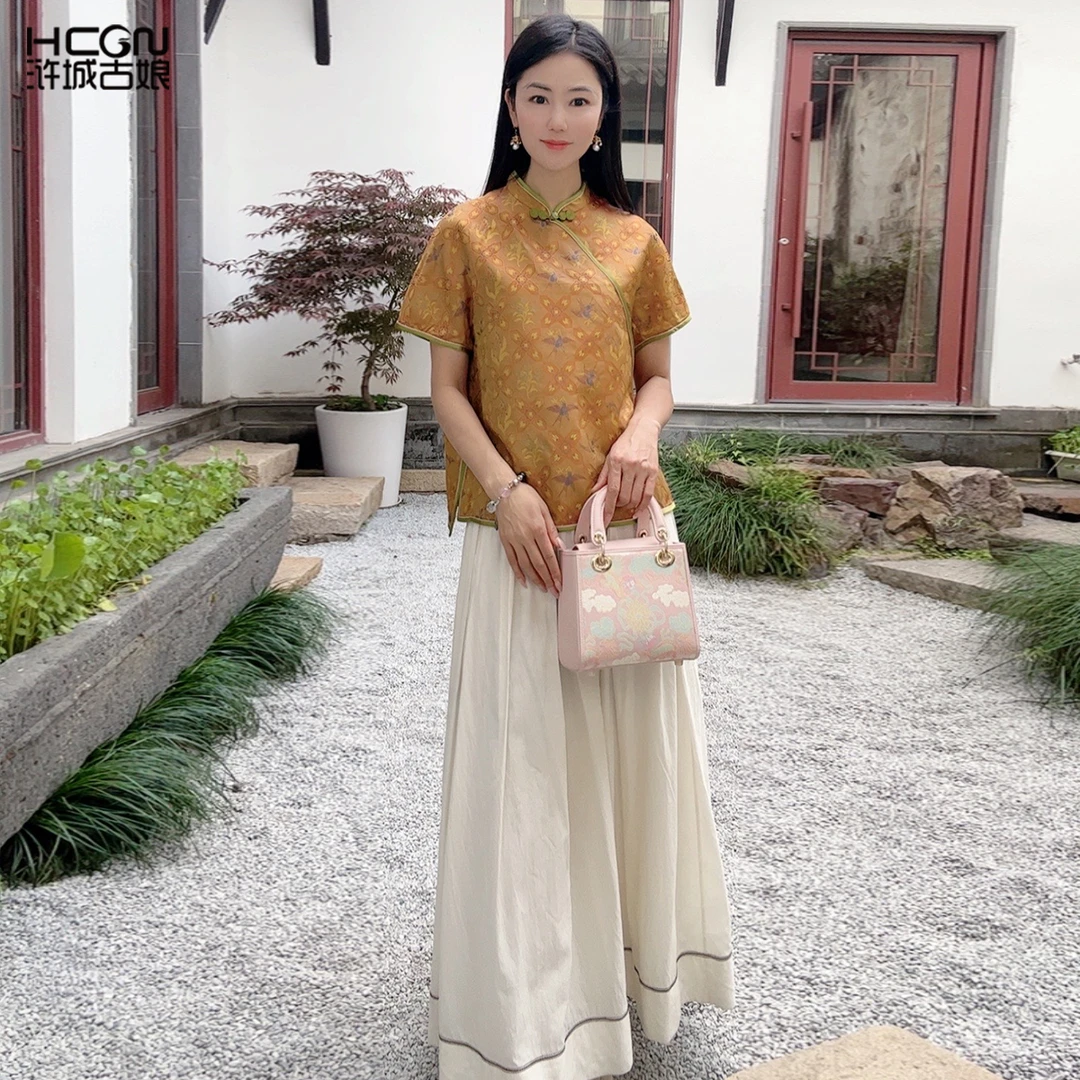 浒城古娘国风新中式复古衬衫新款优雅显瘦衬衣上衣WH0500229