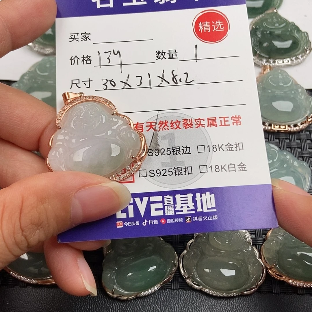 翡翠银S925镶嵌颈饰