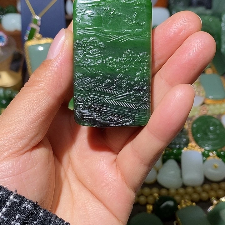 和田玉（碧玉）未镶嵌吊坠(不含链)