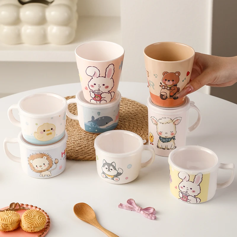 可爱卡通兔子直筒杯宝宝喝水杯子幼儿园儿童直饮杯家用防摔杯子