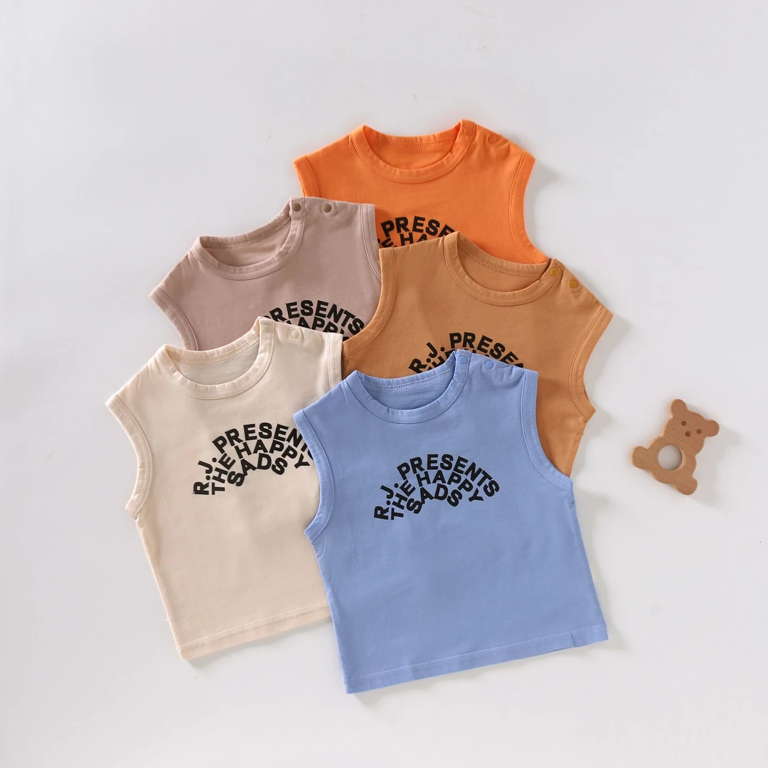 梵高夏季纯棉无袖印花背心