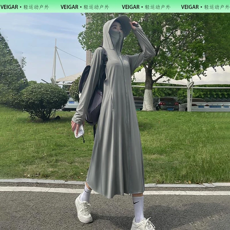 VEIGAR防晒衣女款夏季2025新款长款全身防紫外线冰丝透气防晒服