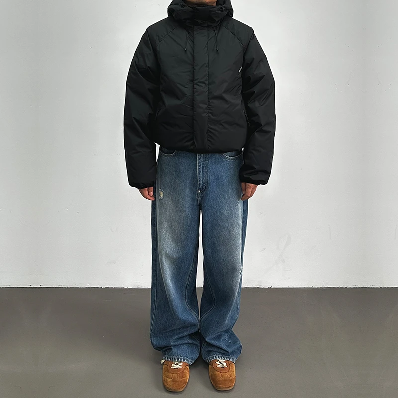 Defilemag 2025AW新标三防90白鸭绒特富龙纯色休闲保暖连帽羽绒服