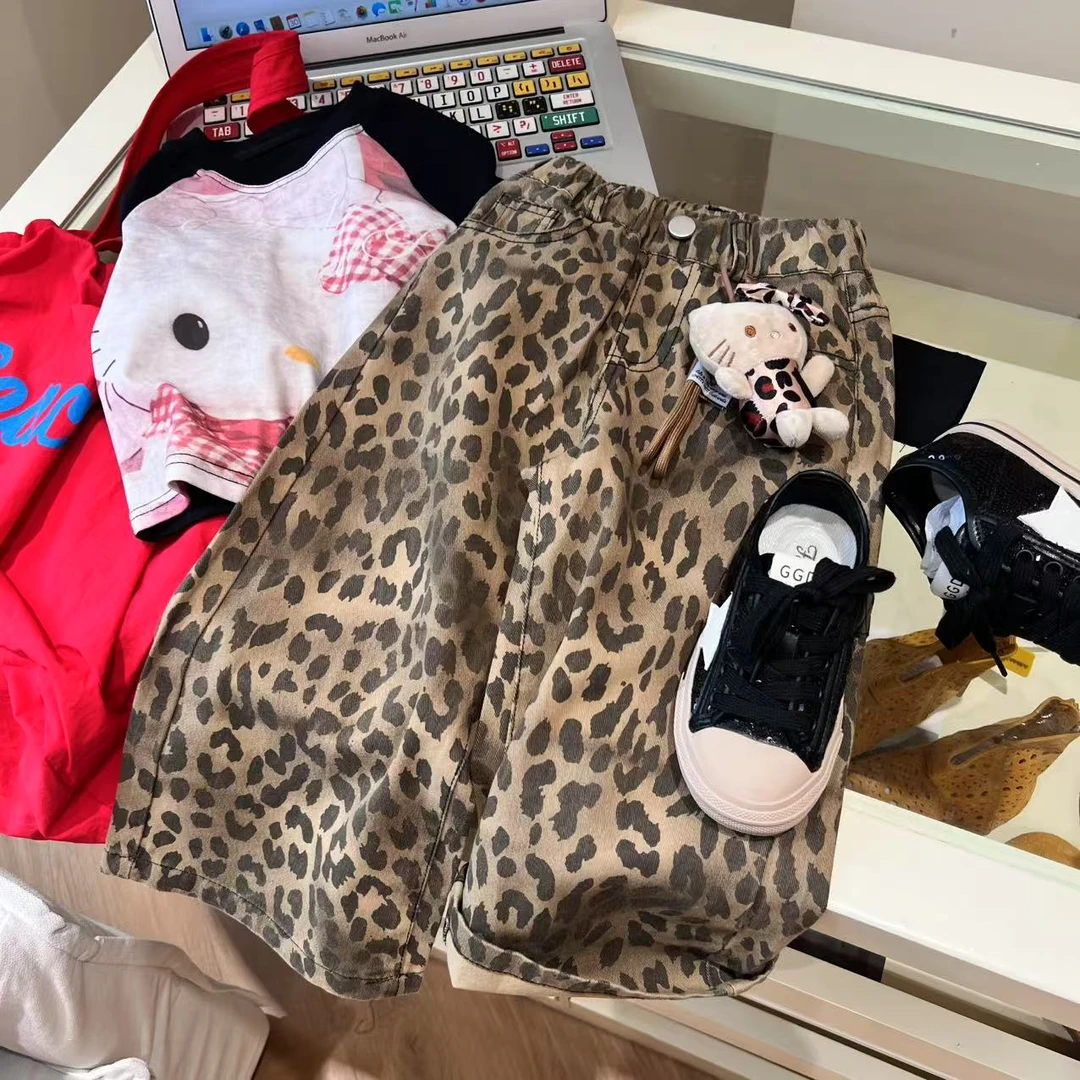 X.M超级酷飒的时髦精豹纹裤！【送Kitty玩偶】250801