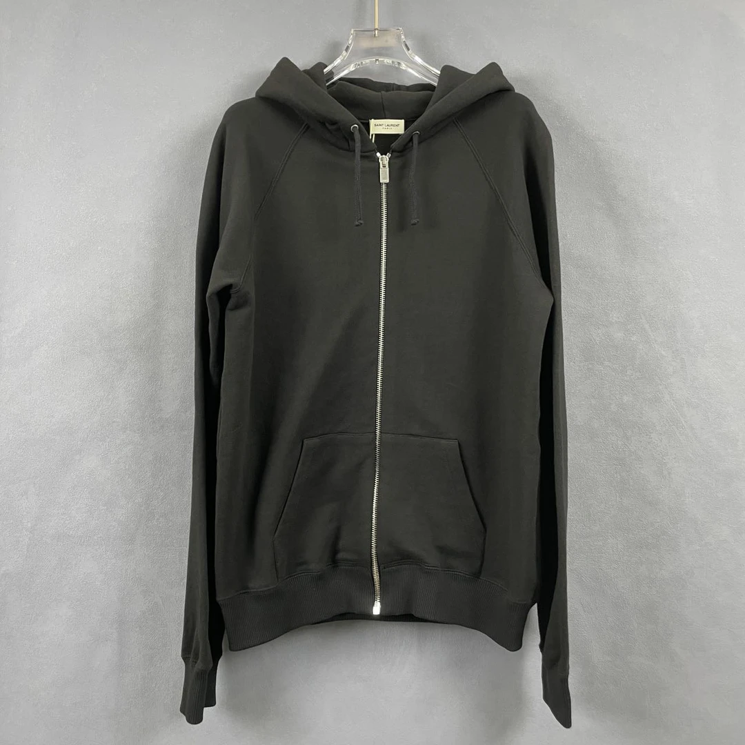 99新 YSL/圣罗兰 黑色炫彩鲨鱼拉链外套S码 BB00711