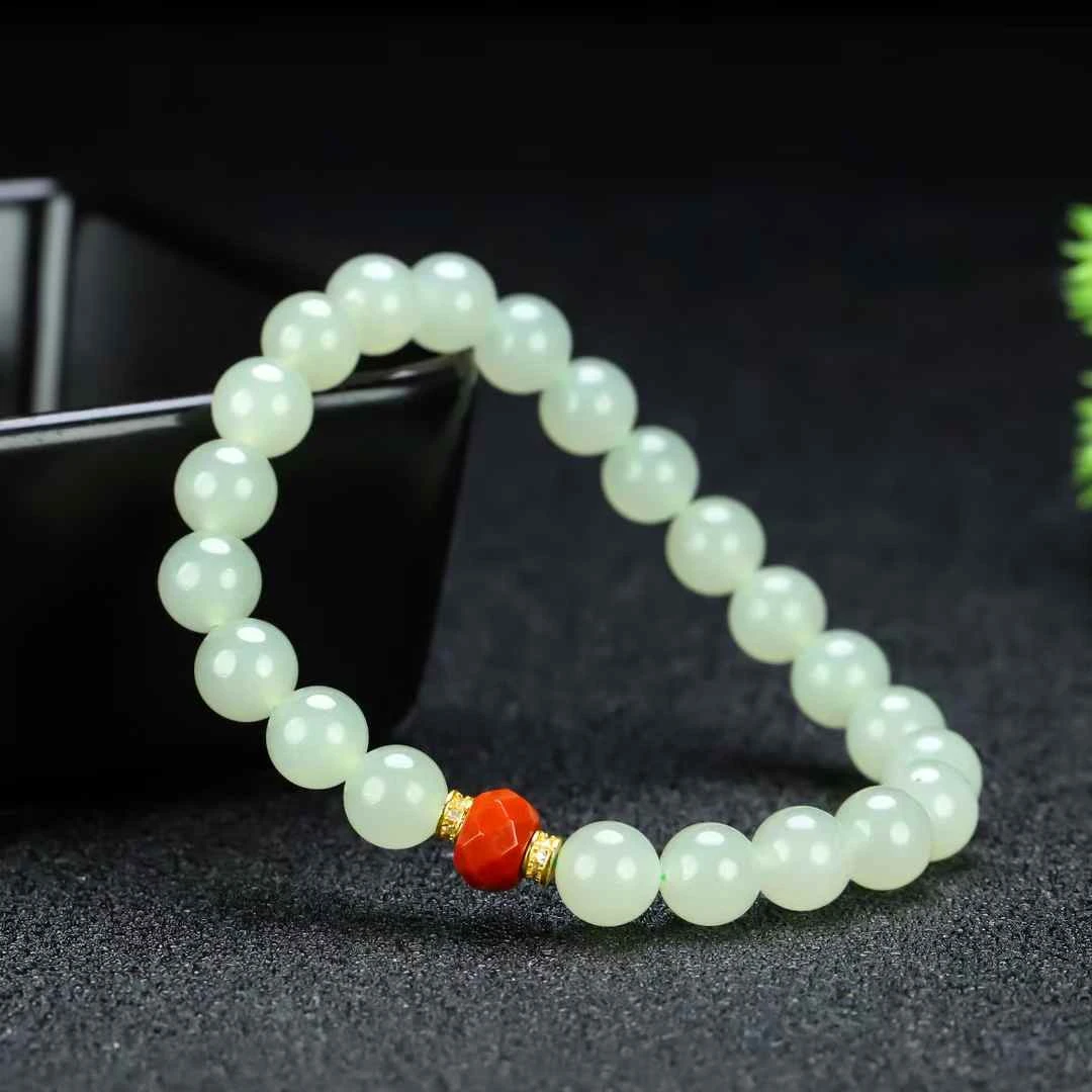 {镯玉珠宝}和田玉手串卡8  拍一发一