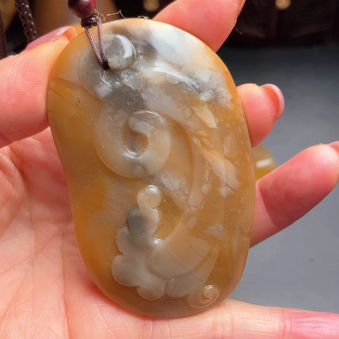 田黄石昌化田把件摆件